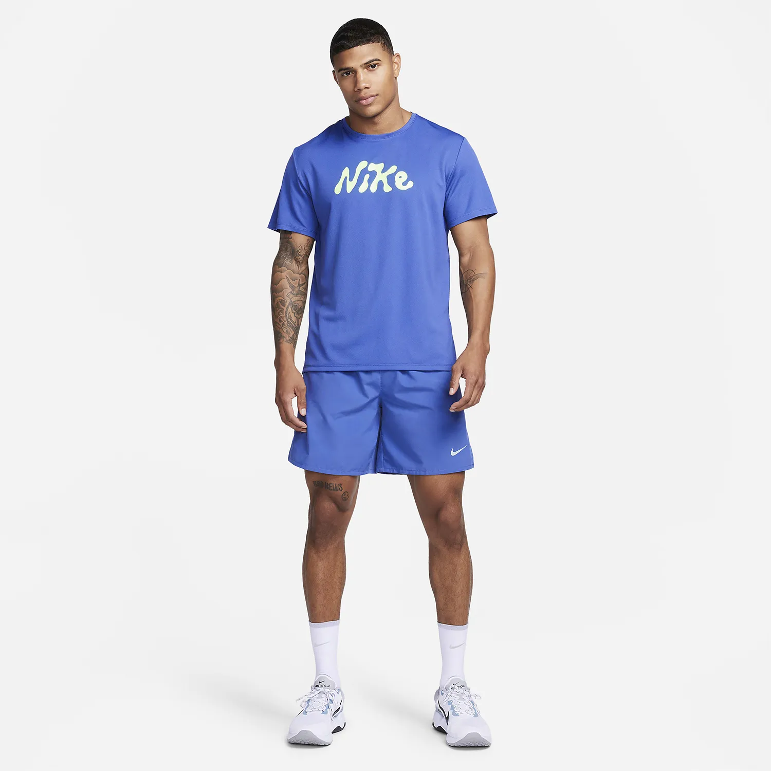 Nike Dri-FIT UV Miler Studio 72 Maglietta  Diffused Blue/Lime Blast