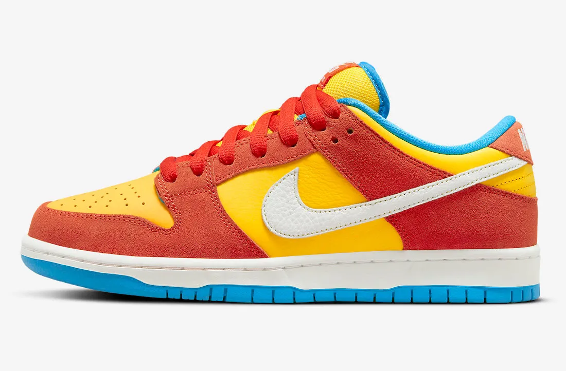 Nike SB Dunk Low Bart Simpson Habanero Red White Blue Hero BQ6817-602