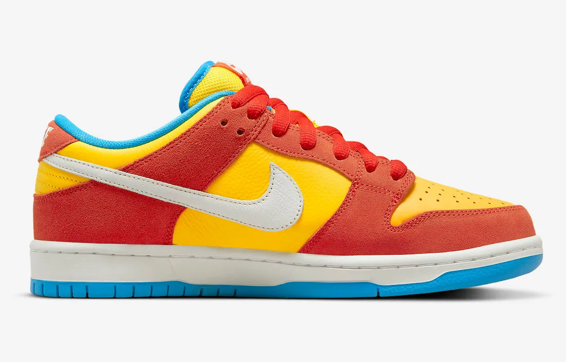 Nike SB Dunk Low Bart Simpson Habanero Red White Blue Hero BQ6817-602