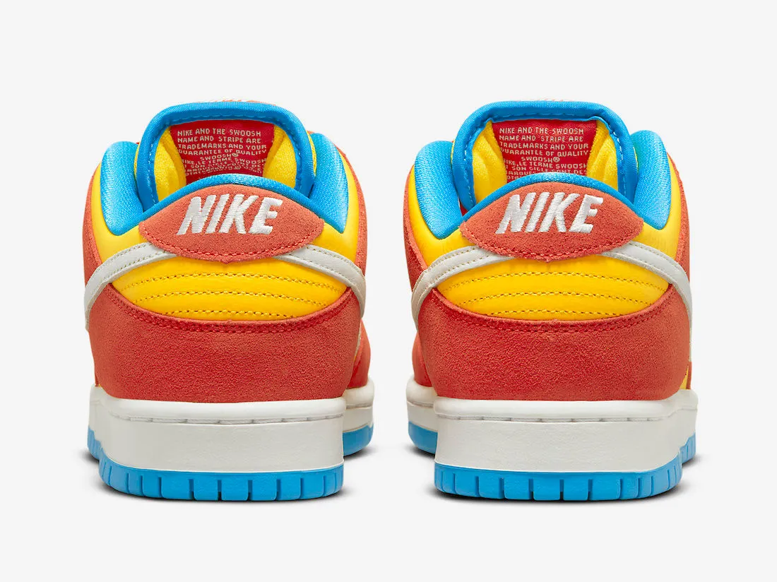 Nike SB Dunk Low Bart Simpson Habanero Red White Blue Hero BQ6817-602