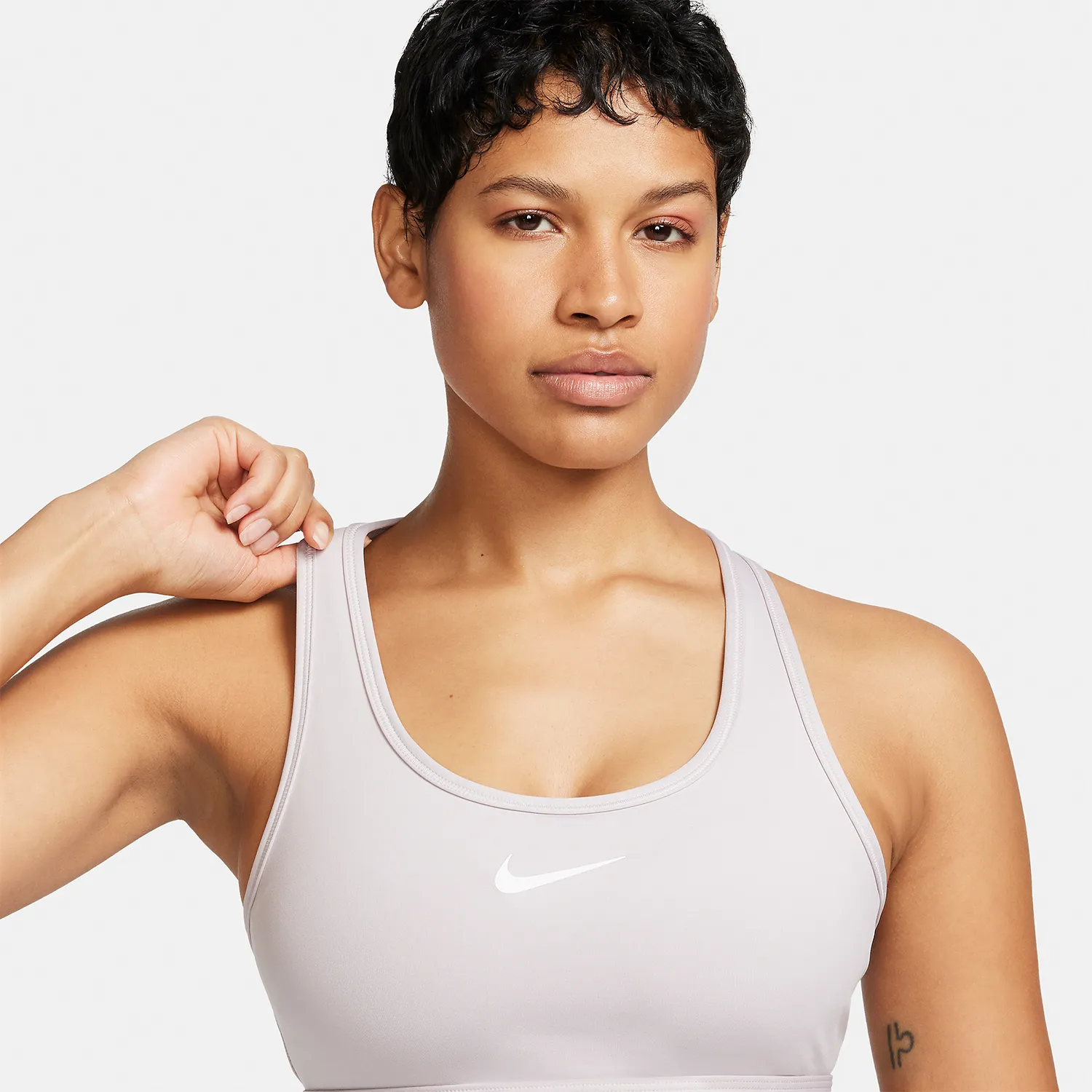 Nike Swoosh Dri-FIT Reggiseno Sportivo  Platinum Violet/White