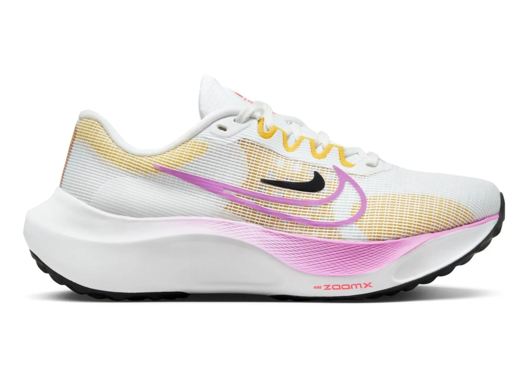 Nike Zoom Fly 5 (B Width)- White/Rush Fuschsia (Womens)