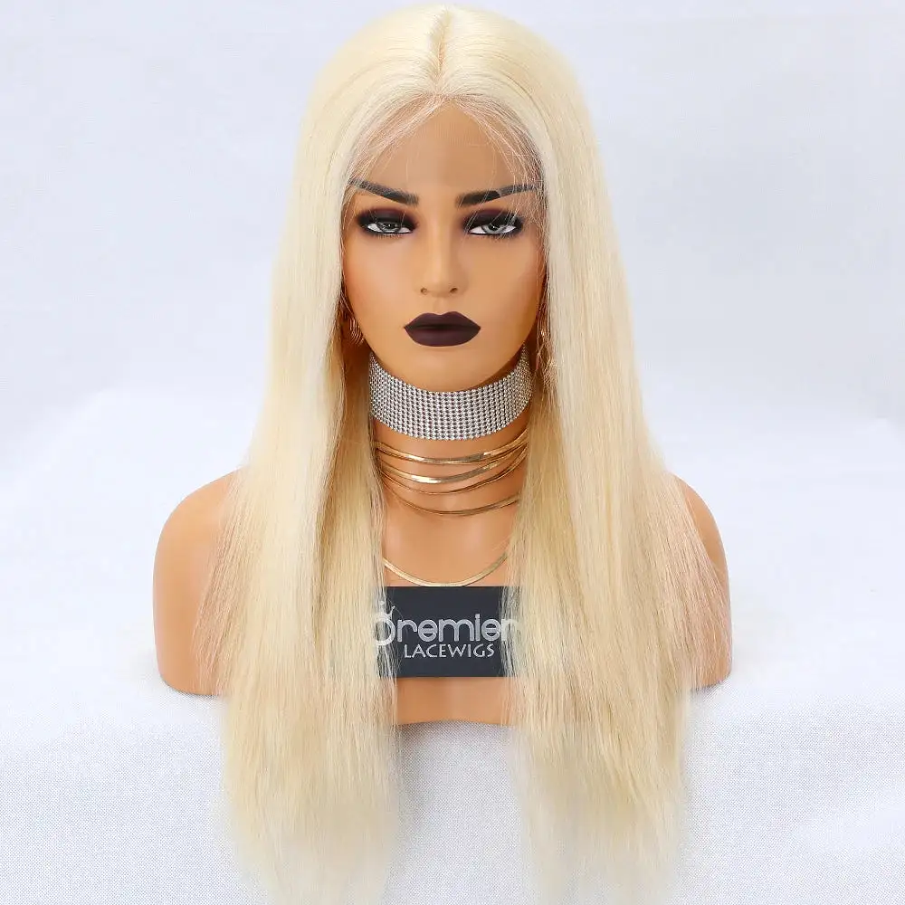 Premier Beauty Lace Wig can dye to any color brazilian virgin remy human hair silky straight 613 blonde