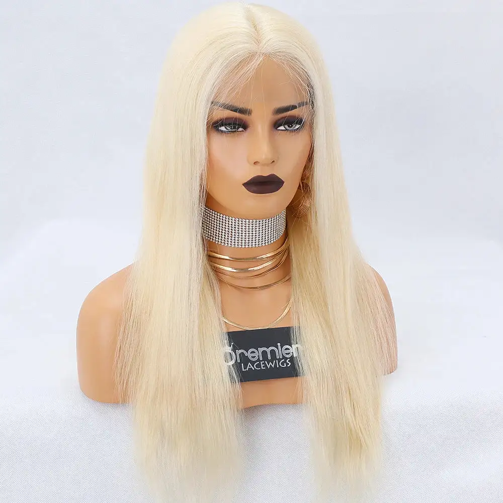 Premier Beauty Lace Wig can dye to any color brazilian virgin remy human hair silky straight 613 blonde