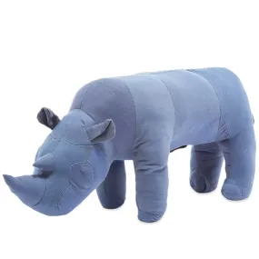 Puebco Vintage Fabric Stuffed Animal - RhinocerosBlue