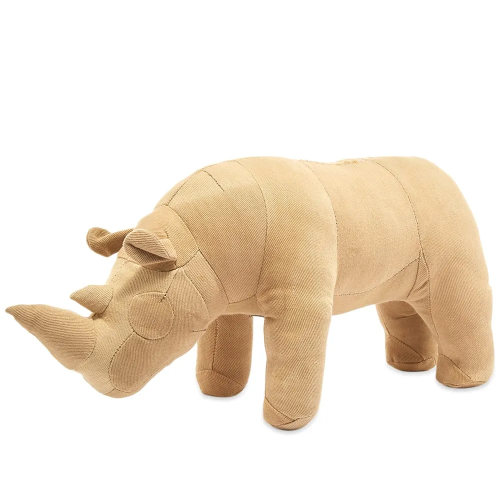 Puebco Vintage Fabric Stuffed Animal - RhinocerosSand