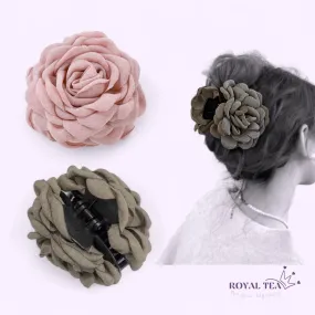 ROYALTEA TRIX Floral Fabric Big Hair Claw