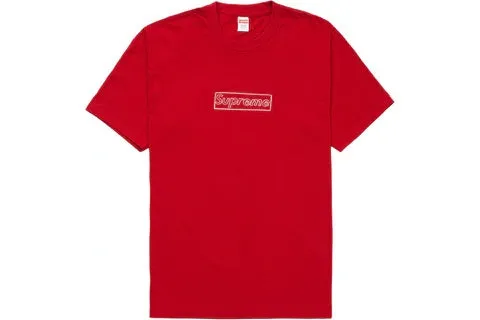 Supreme KAWS Chalk Logo Tee Red