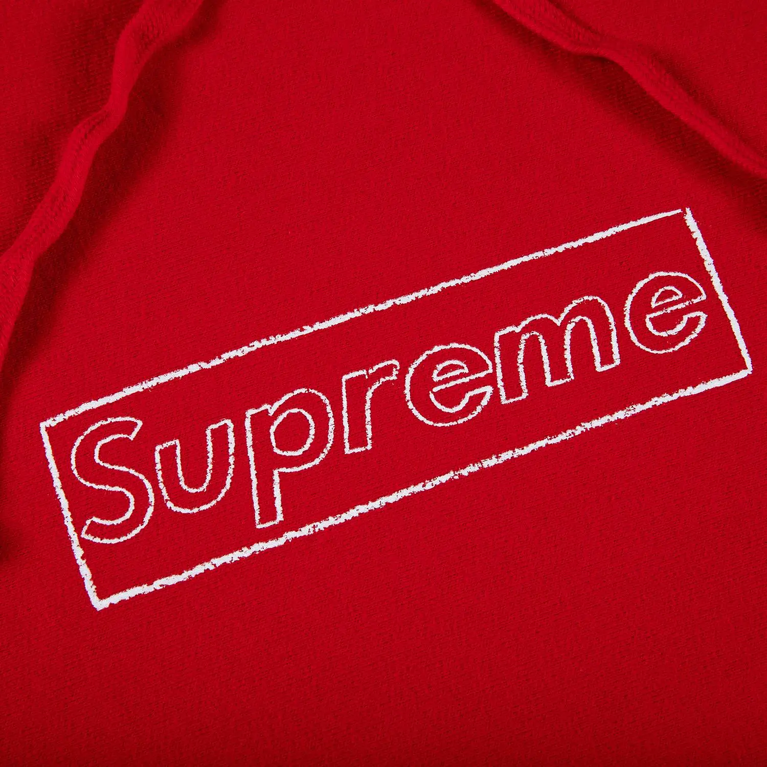 SUPREME X KAWS Chalk Box Logo Hoodie Red