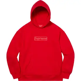 SUPREME X KAWS Chalk Box Logo Hoodie Red