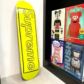 SUPREME X KAWS Chalk Logo Skateboard Deck Yellow