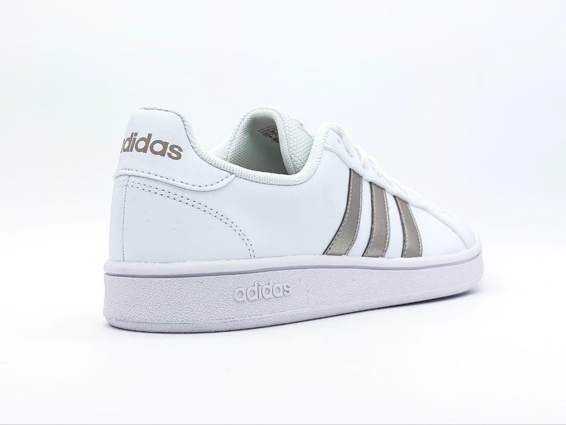 Tenis Adidas Grand Court Para Dama Blanco/Plata