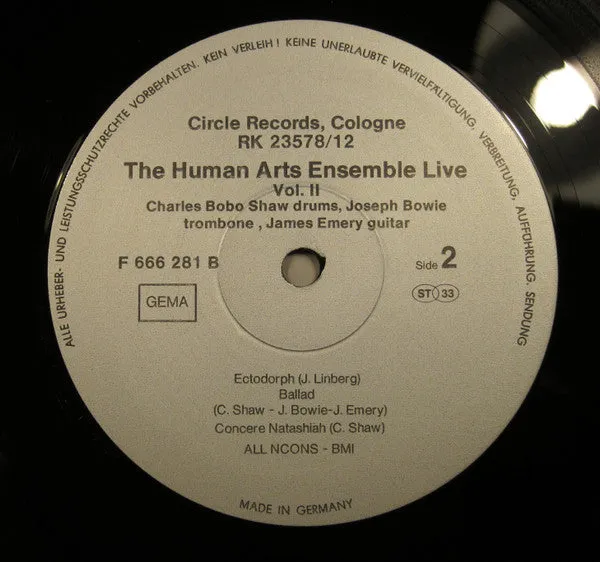 The Human Arts Ensemble ~ The Human Arts Ensemble Live Vol. II