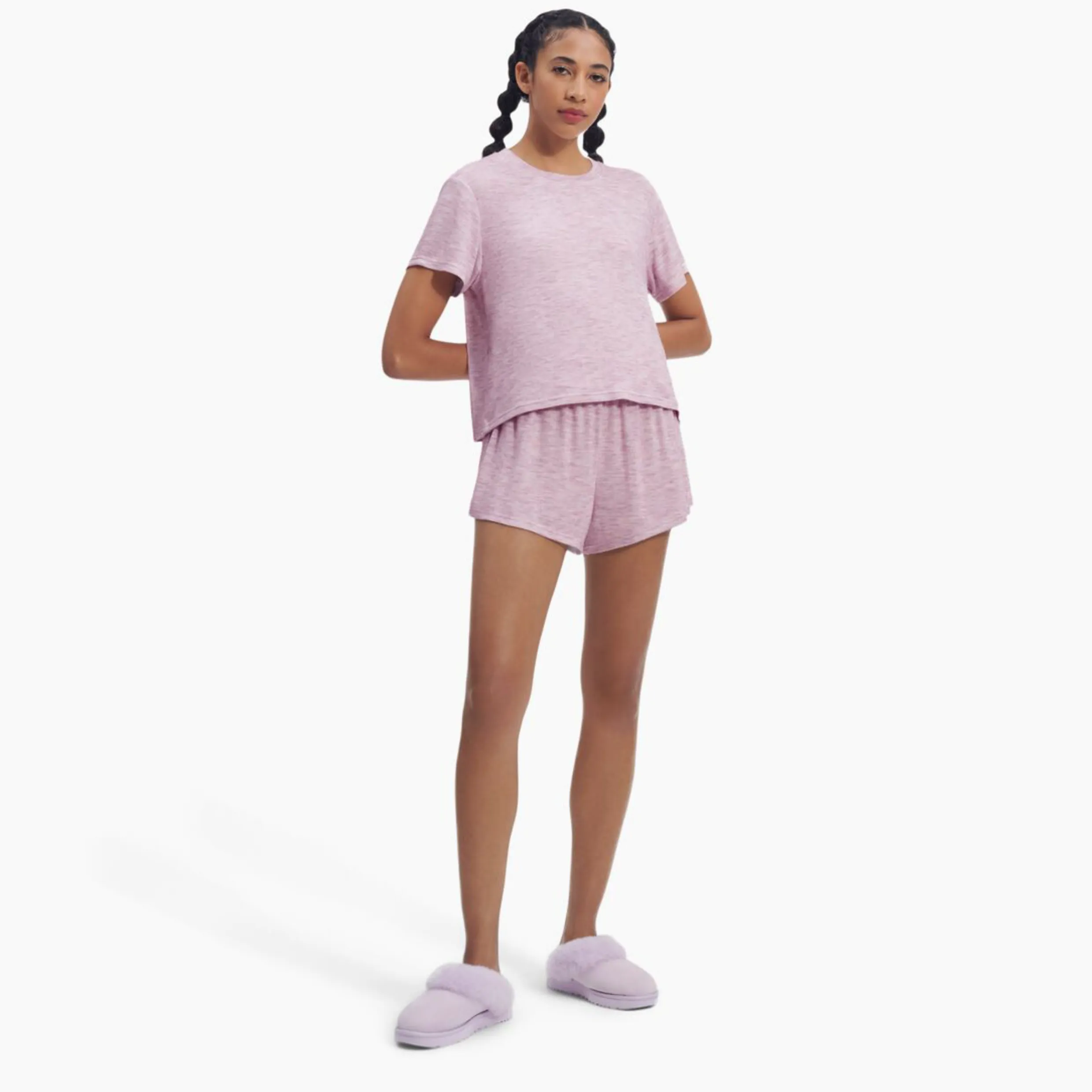 UGG Aniyah Top & Short Set in Pink Multi Heather