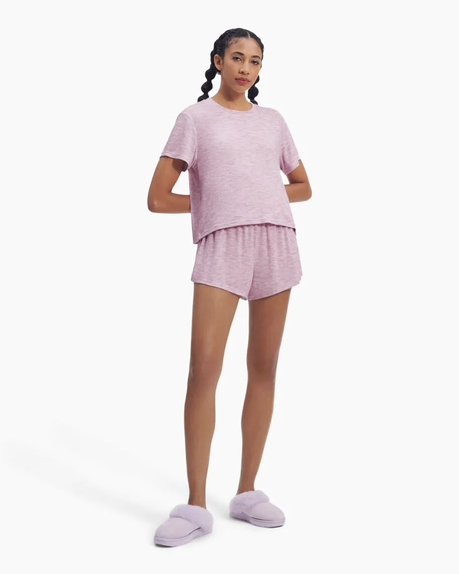 UGG Aniyah Top & Short Set in Pink Multi Heather