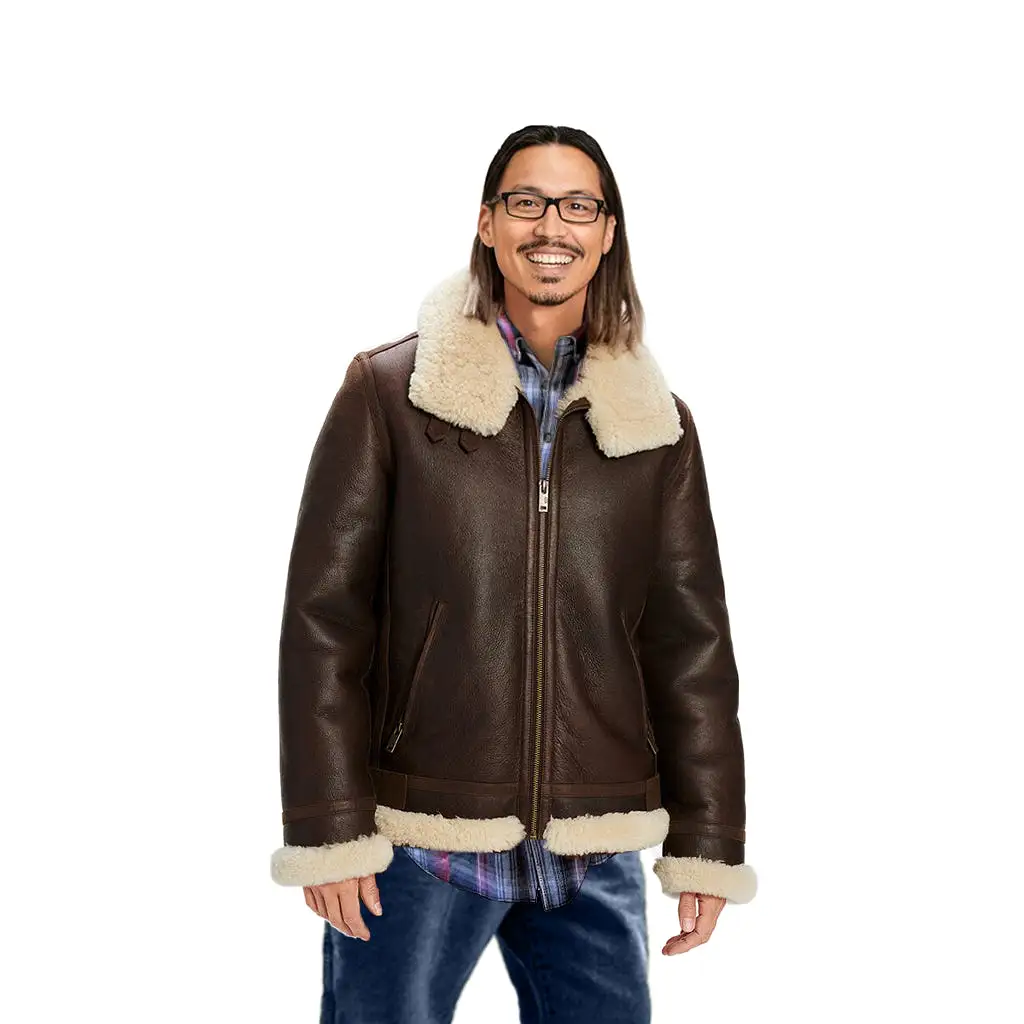 UGG Auden Shearling Aviator Chestnut Jacket - Men's