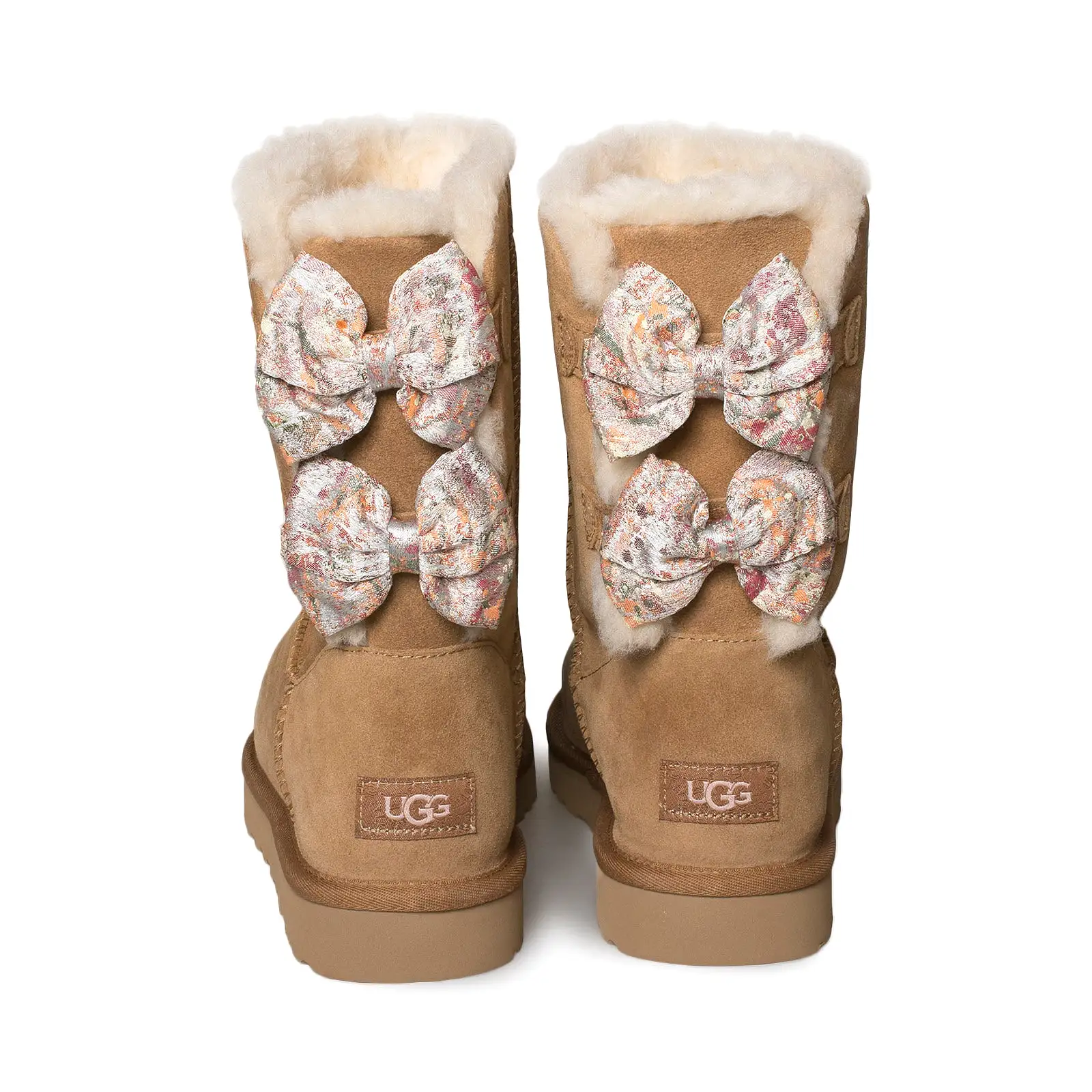 UGG Bailey Bow Abstract Splatter Chestnut Boots - Women's