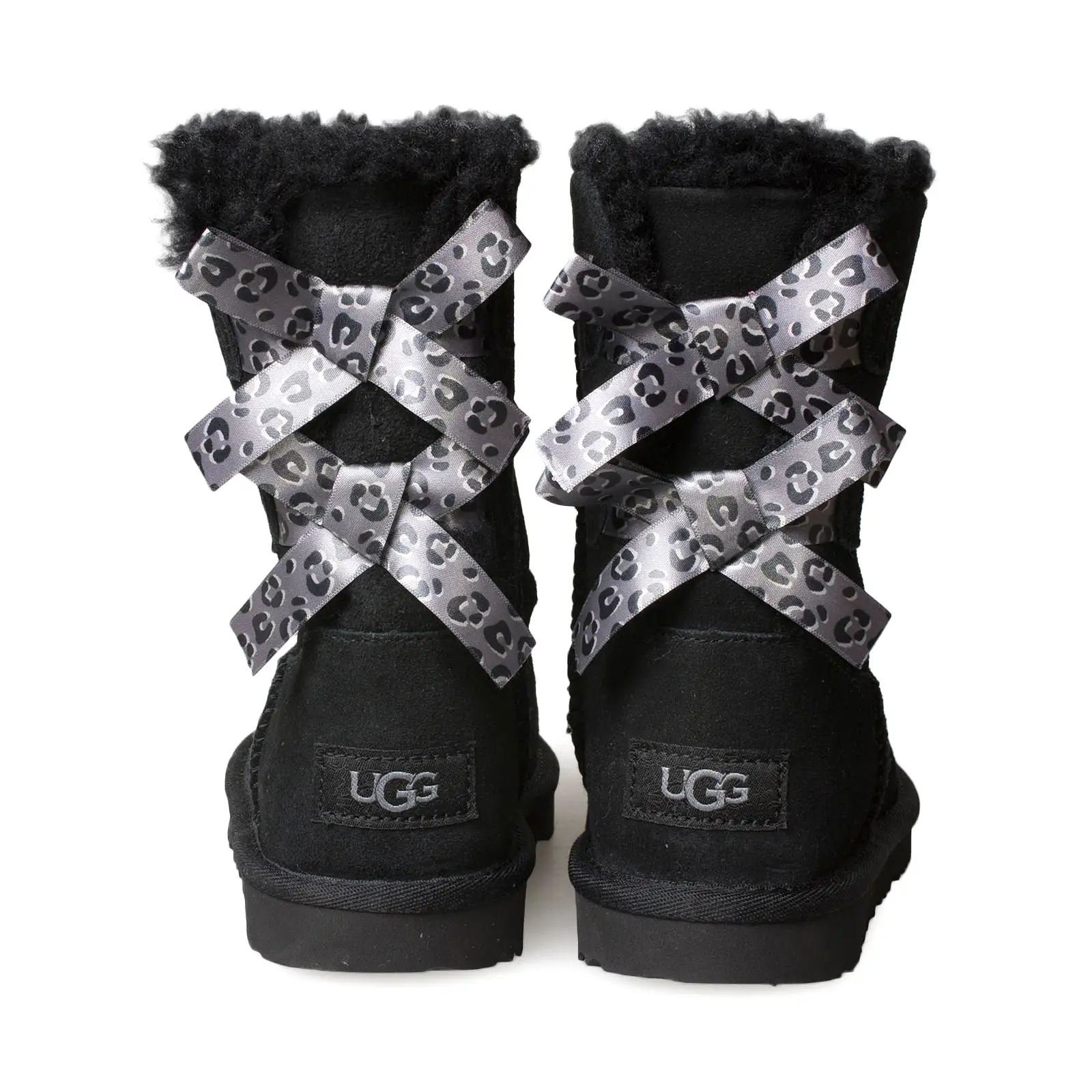 UGG Bailey Bow II Exotic Black Boots - Youth