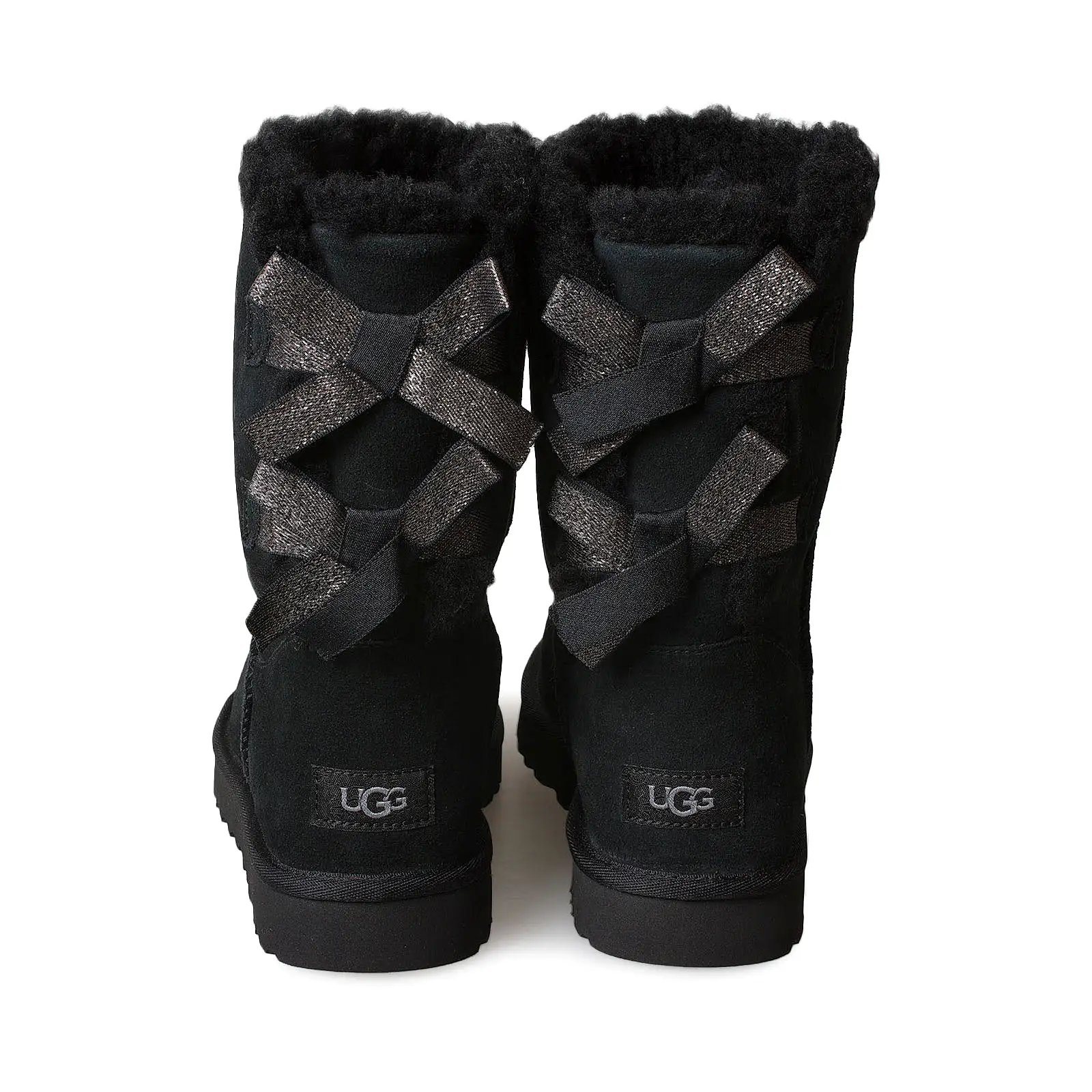 UGG Bailey Bow Sparkler Black Boots - Women's