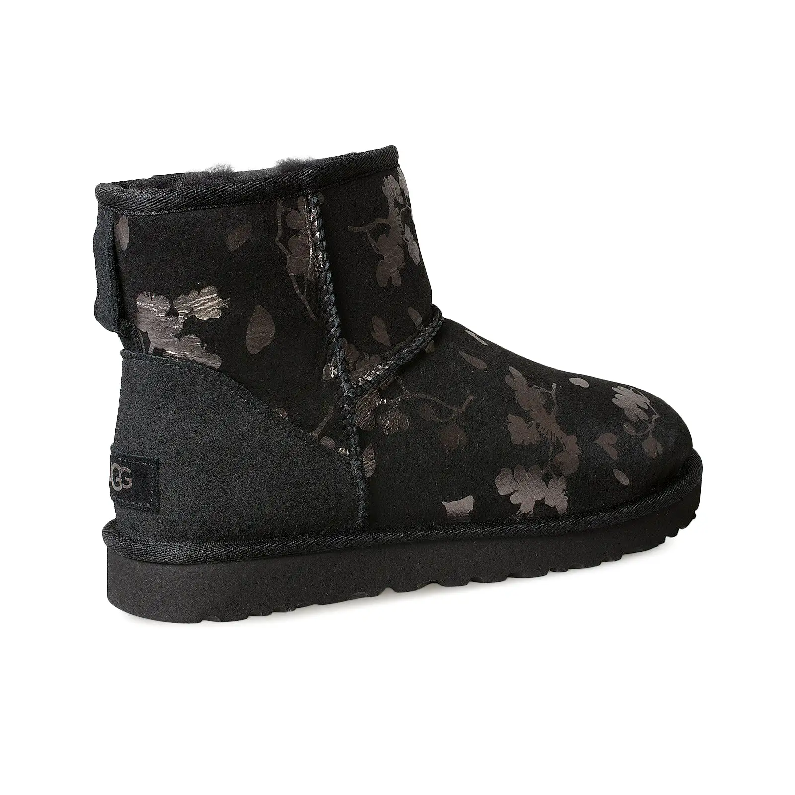 UGG Classic Mini Floral Foil Black Boots - Women's