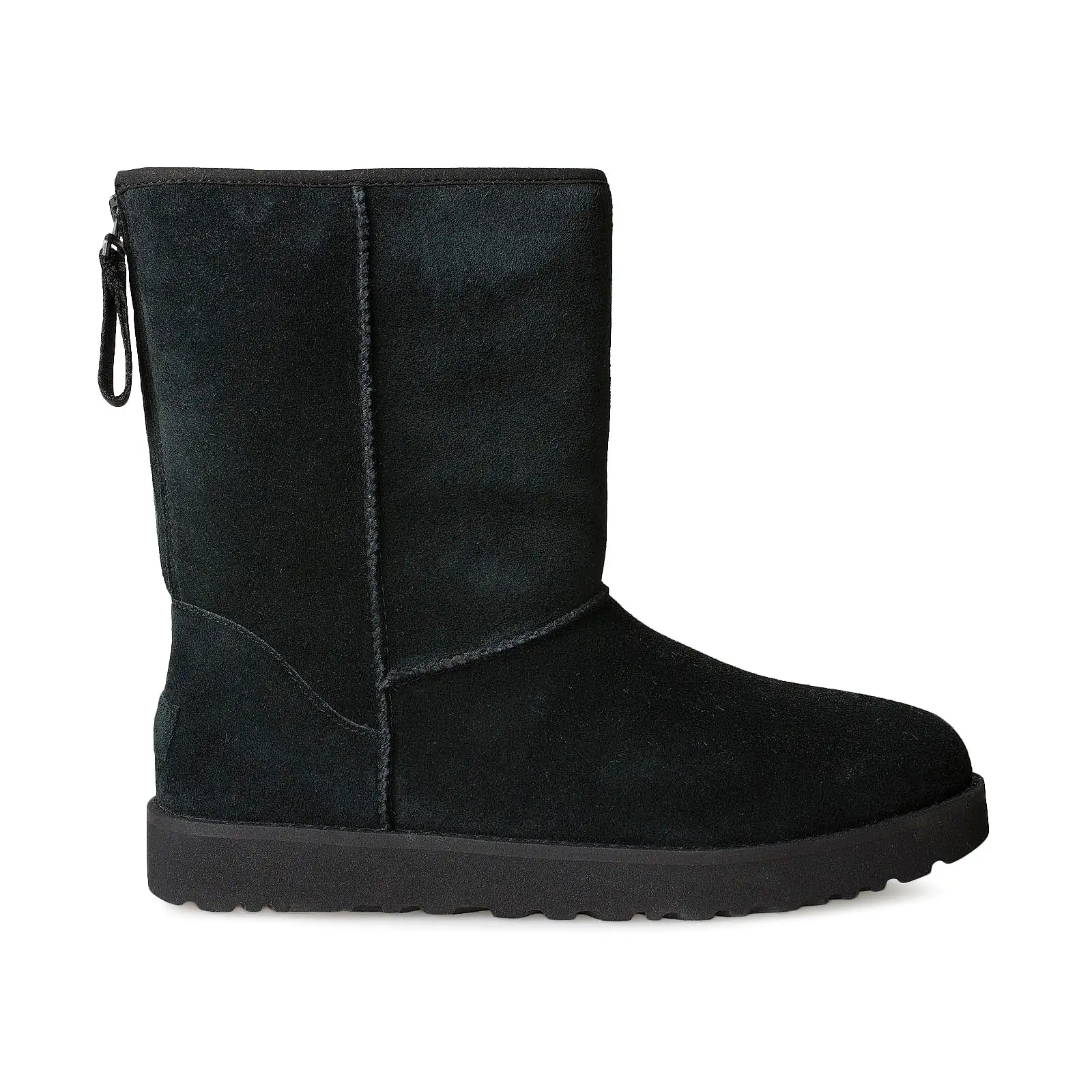 UGG Classic Short Logo Zip Black Boots - Women's