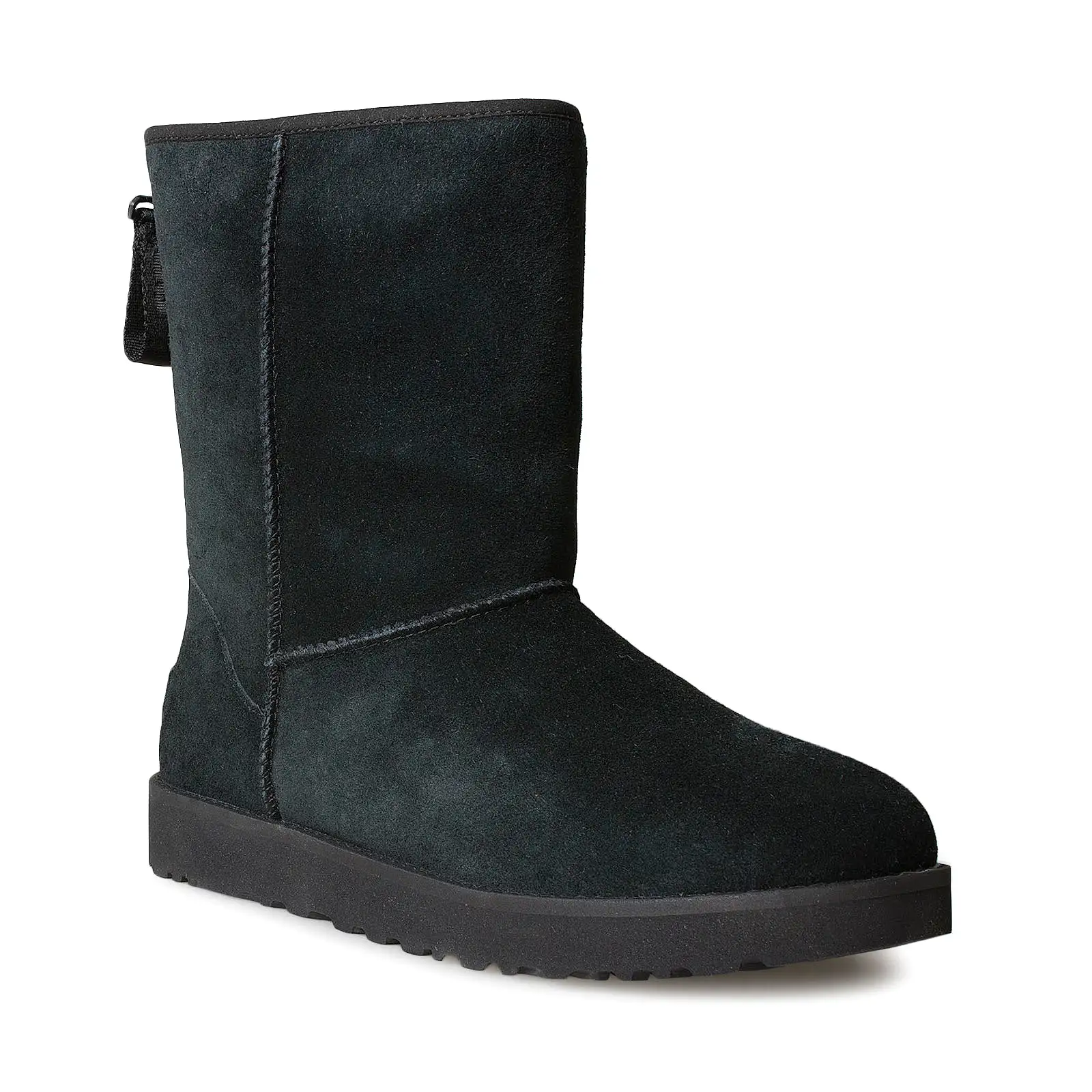 UGG Classic Short Logo Zip Black Boots - Women's