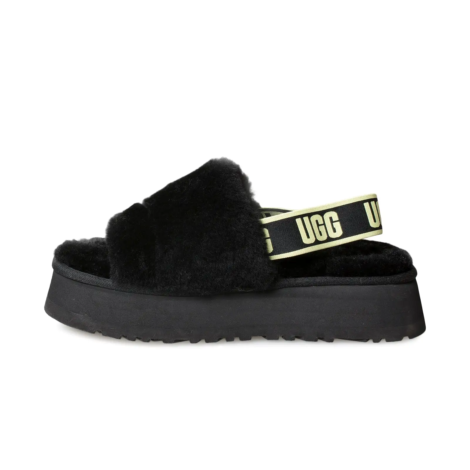 UGG Disco Slide Black / Pollen Slippers - Women's