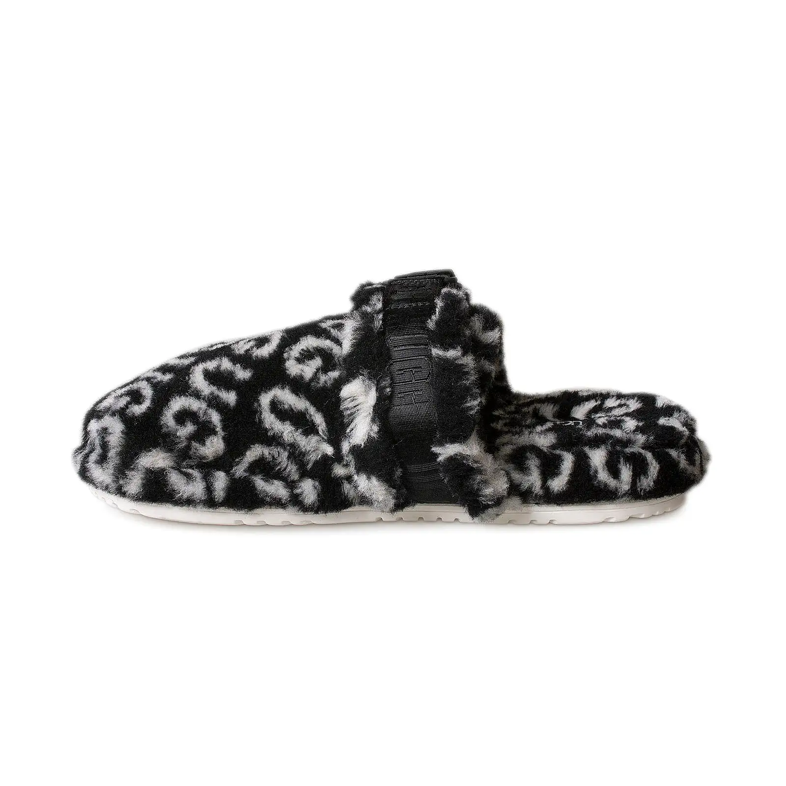 UGG Fluff It Pop Black / White Slippers - Men's