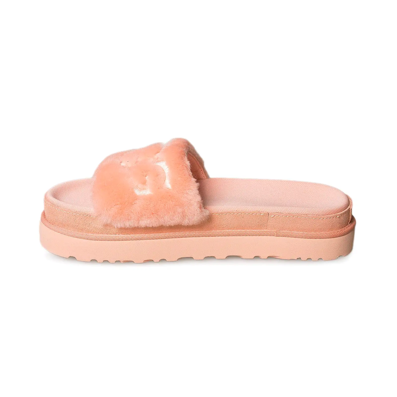 UGG Laton Fur Slide Baby Pink Slippers - Women's