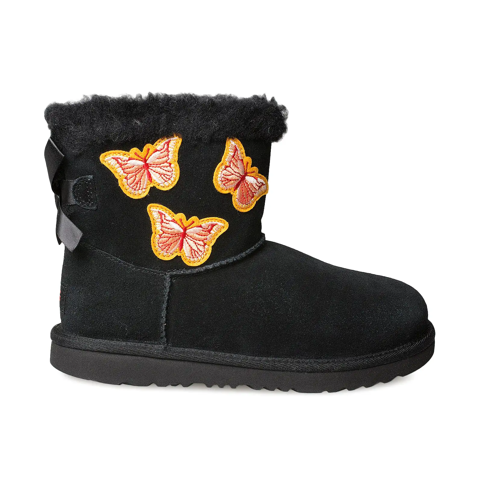 UGG MIni Bailey Bow II Butterfly Black Boots - Youth