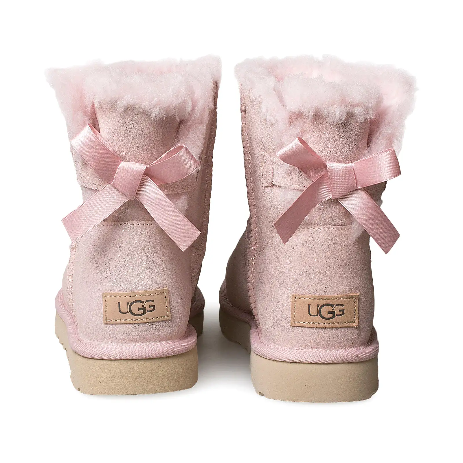 UGG Mini Bailey Bow II Shimmer Pink Cloud Boots - Women's