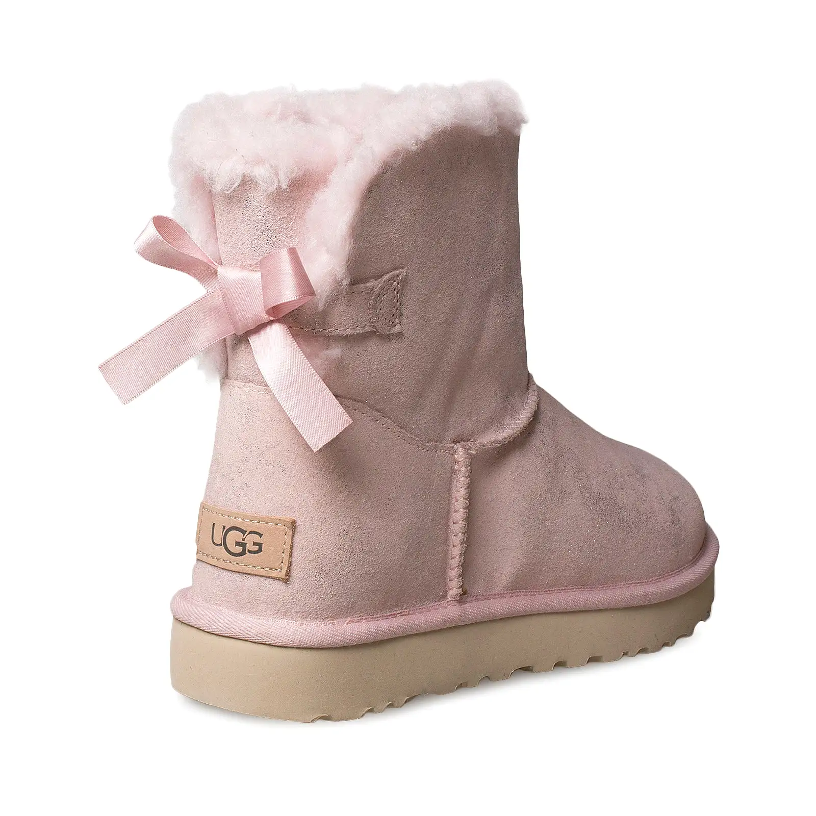 UGG Mini Bailey Bow II Shimmer Pink Cloud Boots - Women's