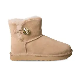 UGG Mini Bailey Button Gold Black / Gold Boots - Women's