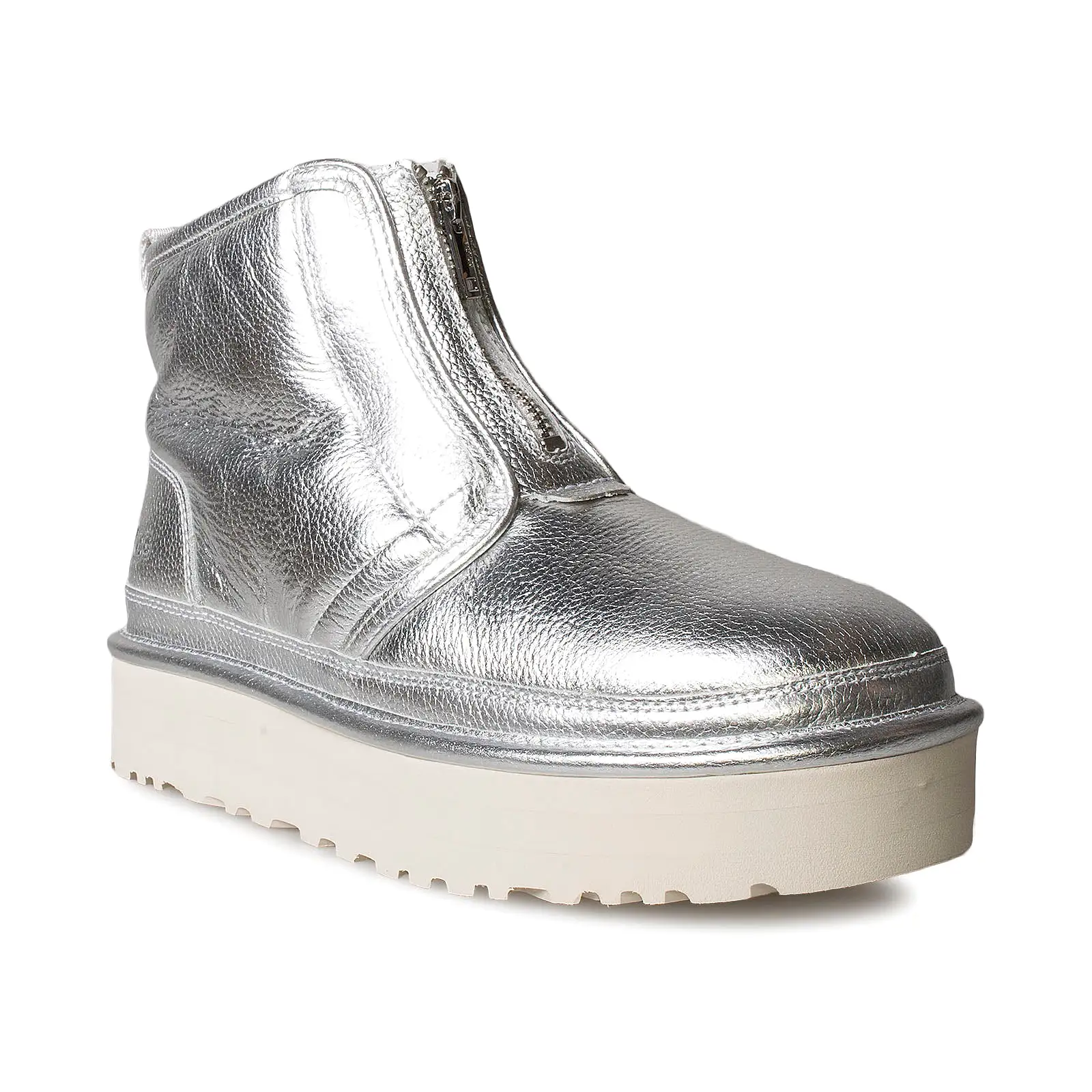 UGG Neumel Platform Zip Silver Metallic Boots - Women's