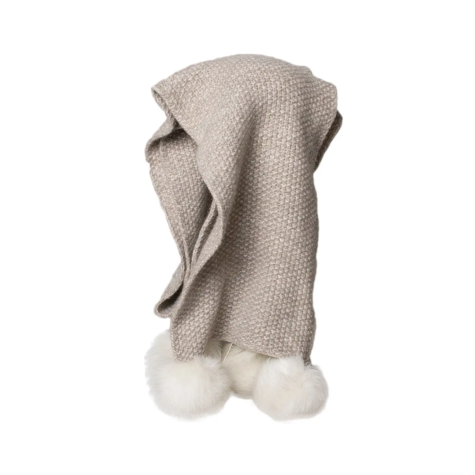 UGG Quatro Pom Cashmere Oatmeal Heather Scarf - Women's