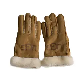 UGG Sheepskin Logo Chestnut Gloves - Women's