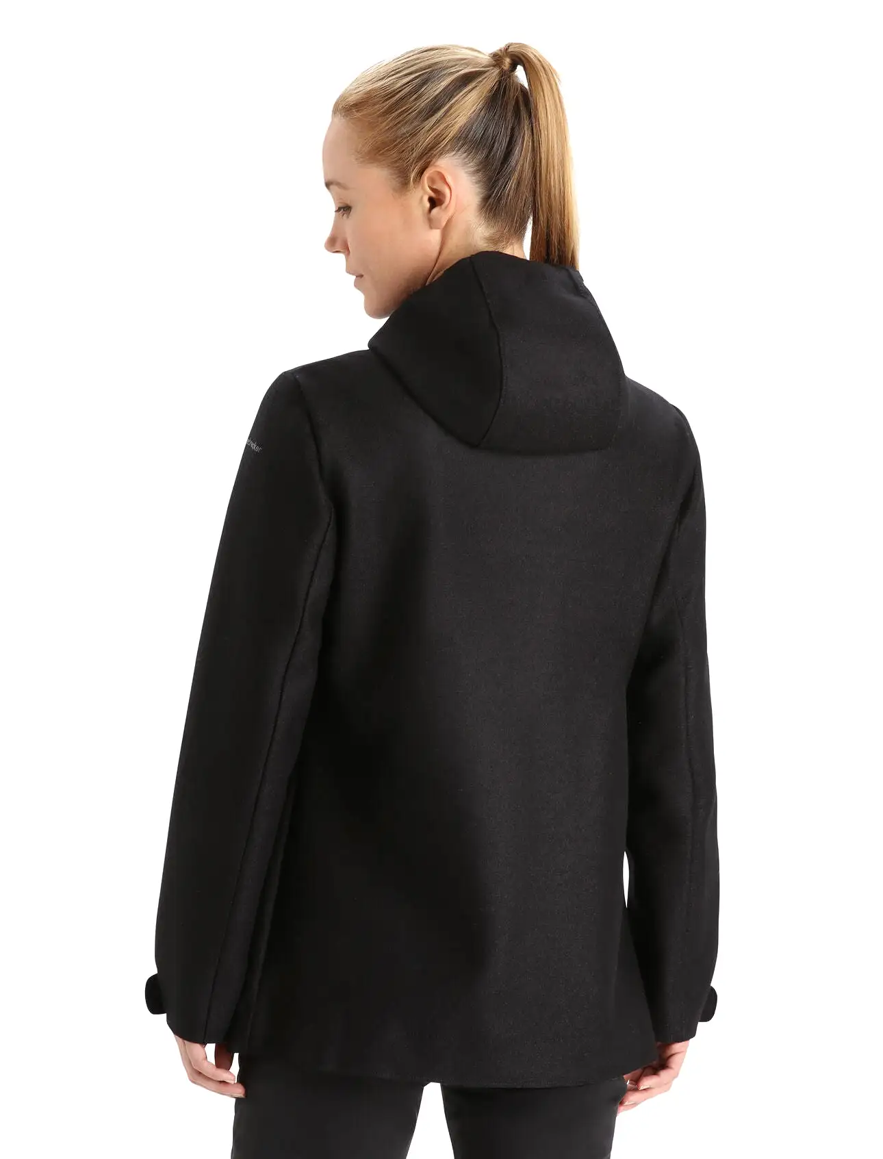 Womens Felted Merino Hooded Jacket - Black