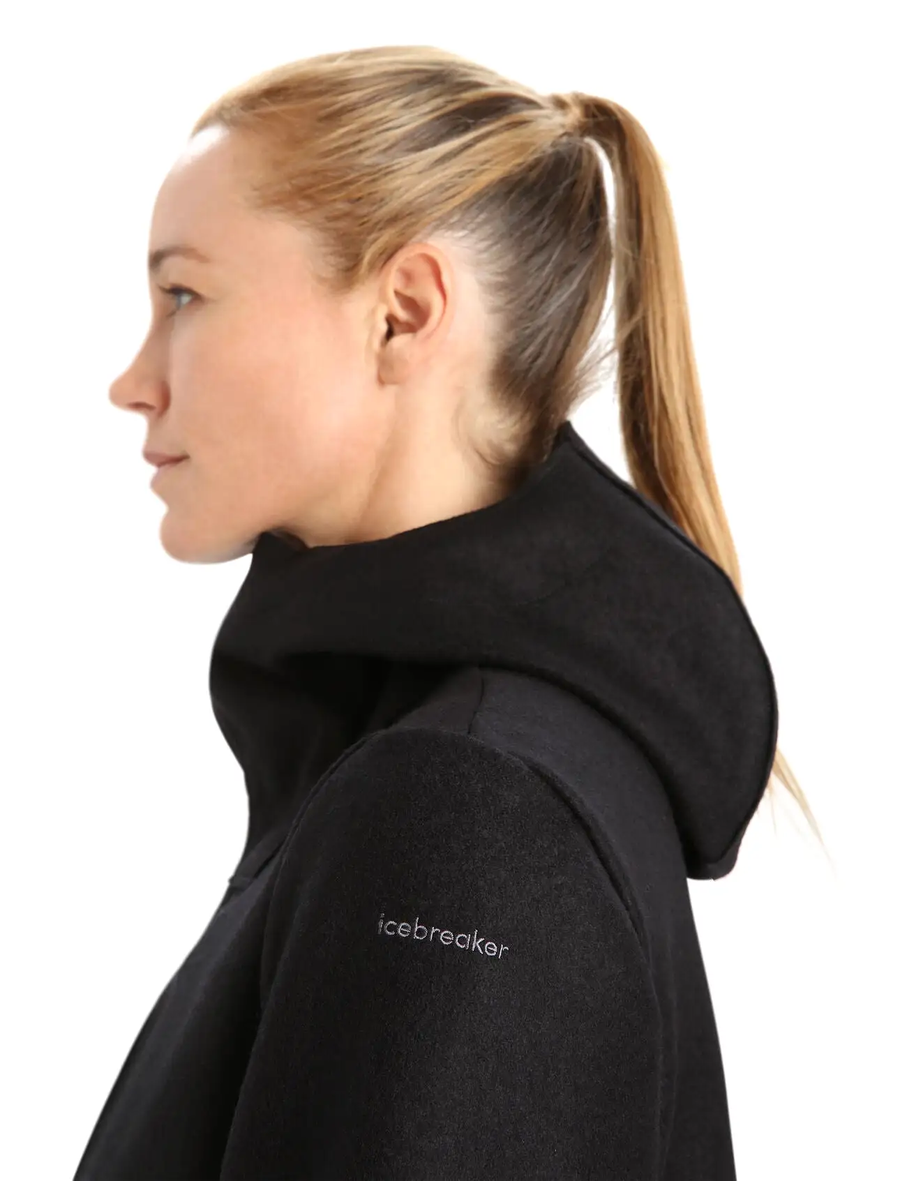 Womens Felted Merino Hooded Jacket - Black